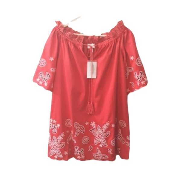 Anthropologie Floral Off the Shoulders Tunic Summer Dress - Picture 2 of 7